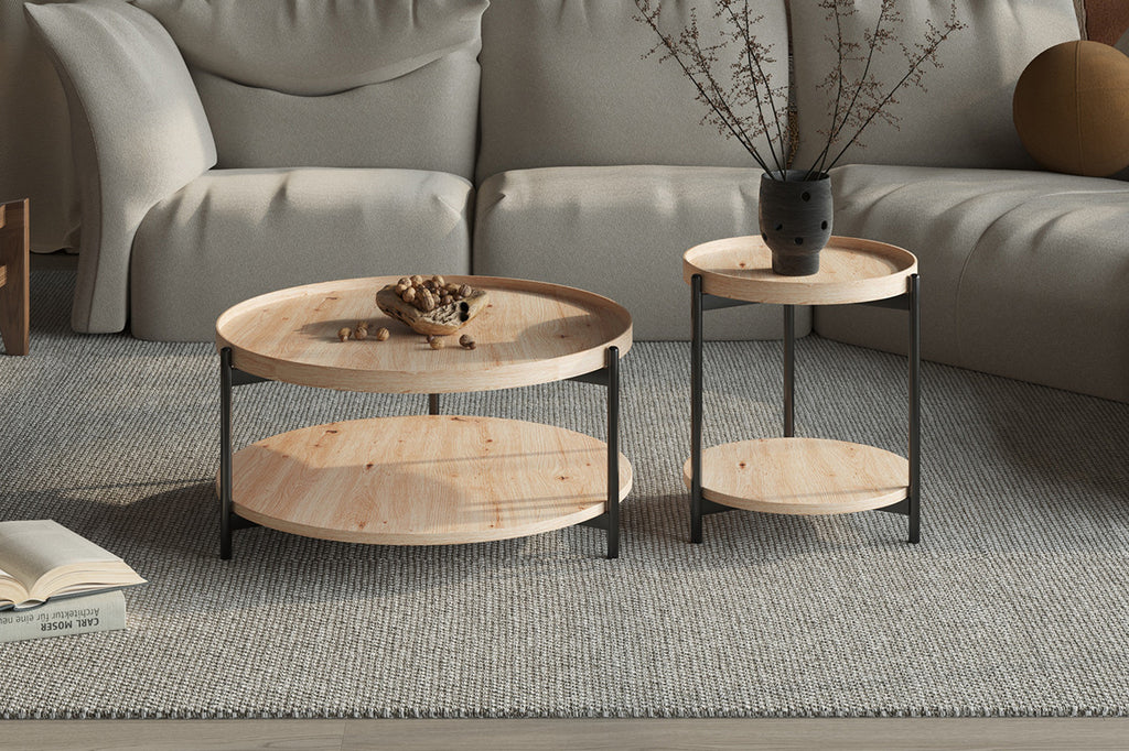 Rousseau Dalina Salontafel – MDF – Decor Oude Eik – Ø45 x H55 cm